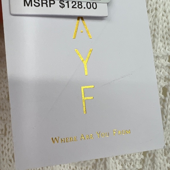 WAYF - Womens High Rise Open Stitch Straight Leg Pants in Ivory Size Small NWT - Picture 10 of 14